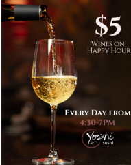 Enjoy $5 glasses of wine on Happy Hour?????