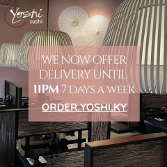 Have your favorite sushi delivered until 11pm