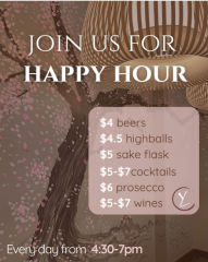 Don’t miss out on our happy hour everyday