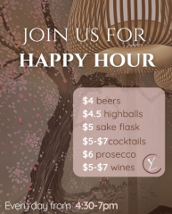 Happy hour at Yoshi Sushi