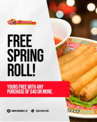 Spend $40 or more and enjoy a FREE Spring Roll