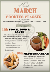 March Cooking Classes | 11th & 16th