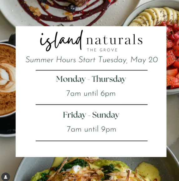 Summer hours at the Grove start Tuesday,