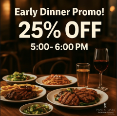 Early Dinner at Pane & Pasta!