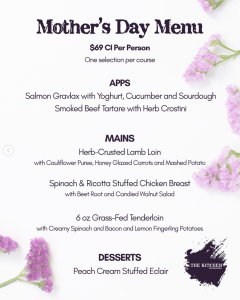Mother's Day Menu