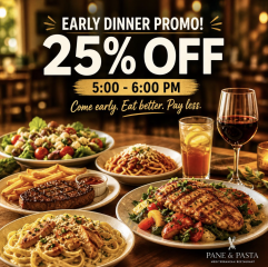 Early Dinner at Pane & Pasta!