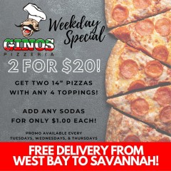 2 for $20! Weekday Special