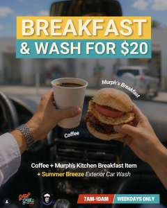 Breakfast & Wash for $20